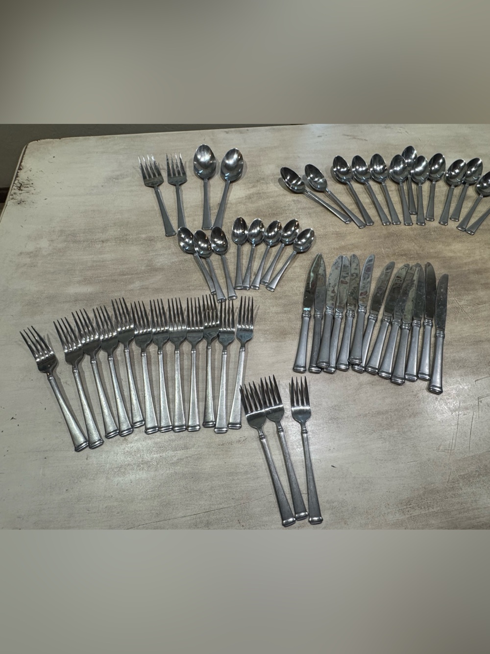 Wallace Stainless Flatware 53 Piece  Bennett Frosted  Nice!